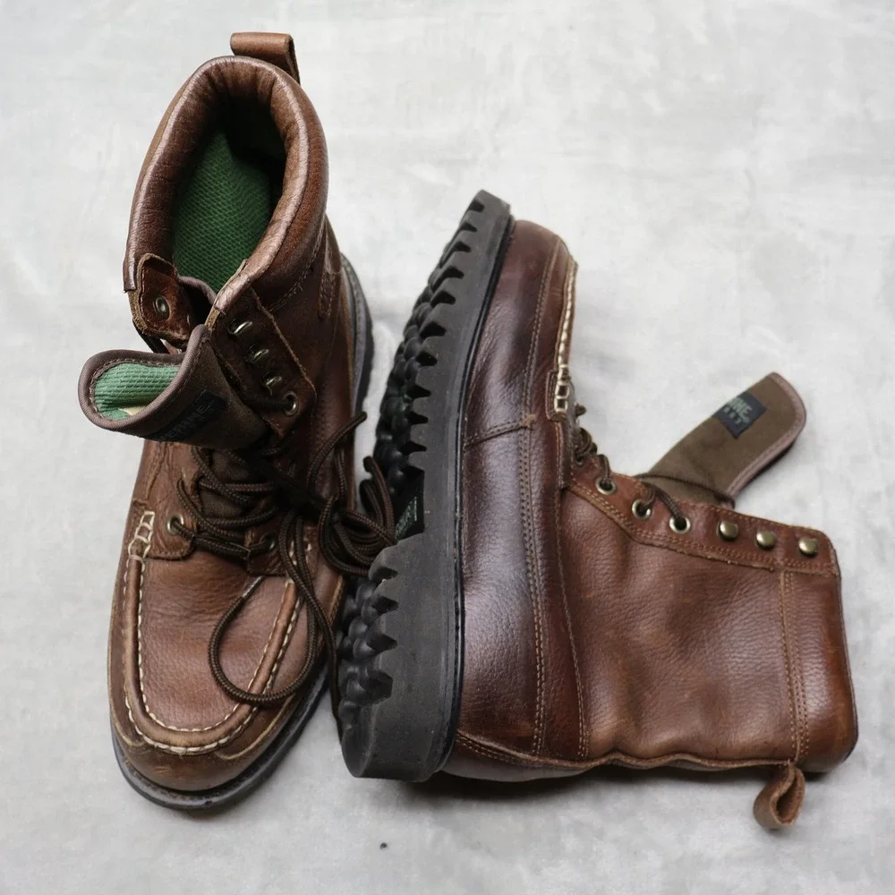 Wolverine Mens 11 Boots Brown Gore-Tex Moc Toe Lug Sole Work Logger Waterproof